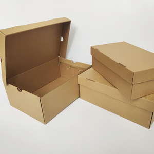 Kraft Paper Flip Top Shoe Boxes Rectangle <b>Stackable</b> <b>Storage</b> Packaging For <b>Wardrobe</b> General Use Mid To High End - Product Image 1