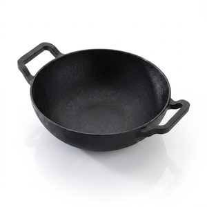 Wok Premium de Hierro Fundido de 3L con Doble Asa, Estilo Chino Tradicional, Utensilio de Cocina sin Recubrimiento para Cocina de Gas e Inducción - Product Image 1
