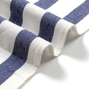Serviettes de cuisine 100% coton bleu rayé à carreaux style nordique rectangulaires lavables en machine pour usage en cuisine - Product Image 3