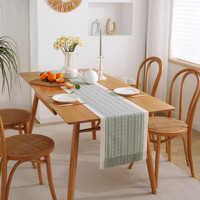 Chemin de table moderne en polyester jacquard à franges, texture tissée bohème, long, pour réception de mariage, décoration quotidienne de table, durable