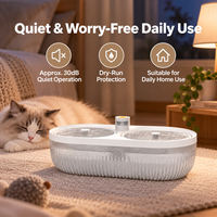 Fontaine à eau intelligente double pour animaux de compagnie, compatible CE FCC RoHS, OEM ODM, pour maisons multi-chats et multi-animaux, contrôle par application, capacité 4L