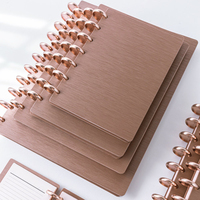 Carnet de notes rechargeable à disques, couverture rigide, disques en aluminium, cuir PU de qualité supérieure, papeterie de luxe pour le bureau, cadeau d'entreprise