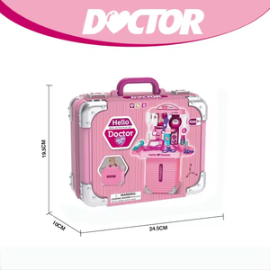 <span class=keywords><strong>Valise</strong></span> portable 3 en 1 pour enfant, ensemble de jouets éducatifs en plastique pour <span class=keywords><strong>fille</strong></span>, docteur, kit médical, jeu de simulation préscolaire - Product Image 6