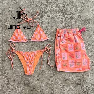 Ensemble de maillot de bain de haute qualité pour femmes, micro bikini imprimé, short de plage, polyester recyclé personnalisé - Product Image 4