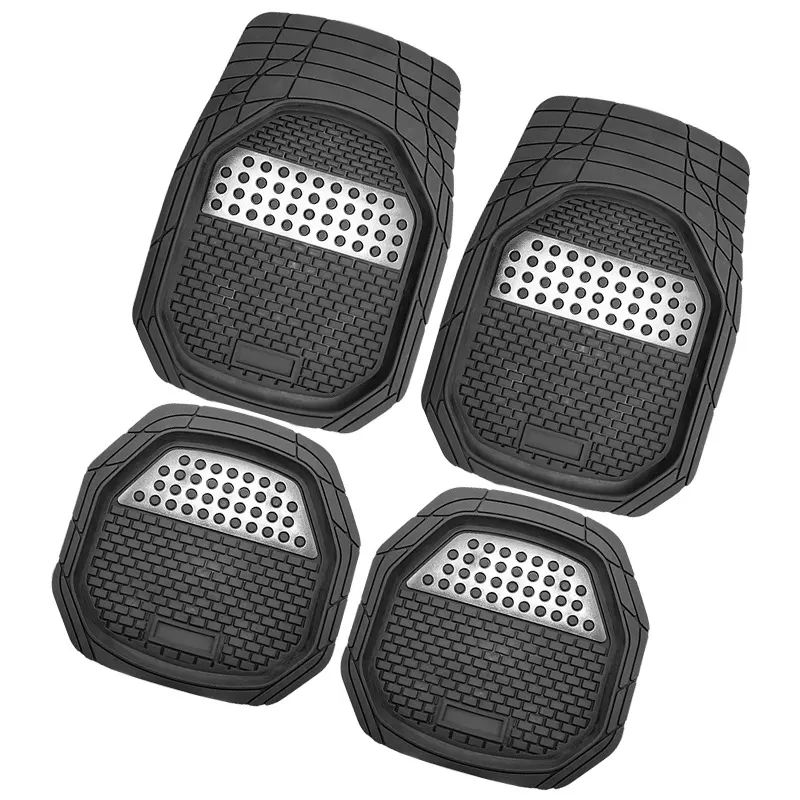 Universal Fit Heavy Duty 4 Pieces PVC Vinyl Floor Mats for Cars Trucks and SUVs