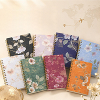 Carnet à spirales personnalisé avec motif floral, format A5 A6, journal artistique pour étudiants et bureau