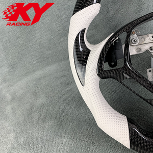 Volante deportivo personalizado de fibra de carbono y cuero blanco, adecuado para Infiniti G37 G37s Q50 Q60 G35 - Product Image 2