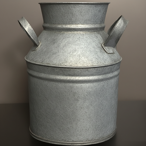 Bidon de lait galvanisé antique de qualité supérieure avec poignées rustiques parfait pour les cuisines en plein air jardin café intérieurs de ferme traditionnelle - Product Image 1