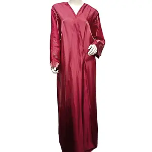时尚阿拉伯时尚迪拜穆斯林缎面蝙蝠袖长袍阿巴亚和服2024女人阿巴亚