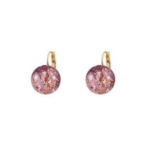 <span class=keywords><strong>Orecchini</strong></span> a sfera rotondi in lamina d'oro viola, un accessorio di lusso leggero e di nicchia per le donne, con un NZBR-0108 fresco - Product Image 3