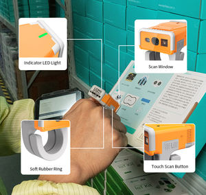 Effon Scanner de codes à barres Mini portable sans fil 2D 1D portable Lecteur de codes à barres à anneau 3 en-1 Scanners de doigts Bluetooth Numérisation d'écran - Product Image 4