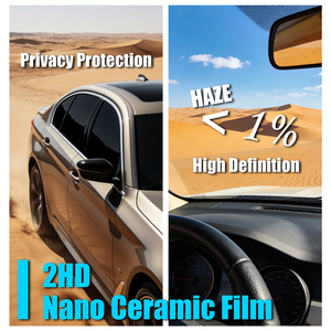 <span class=keywords><strong>Film</strong></span> teinté pour vitres de voiture NASIDO, luxe, haute qualité, protection de la vie privée, double HD, faible opacité, nano-céramique, 2 mil, garantie 7 ans - Product Image 2