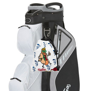 Nouvelle conception, pochette de golf en cuir PU avec broderie de hot-dog blanc, pochette pour balles de golf et organisateur de tees - Product Image 2
