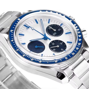 Luxury Cartoon Blue Ceramic Case White Dial Stainless Steel Chronograph Tachymeter <b>Waterproof</b> Sapphire Unisex <b>Watch</b> - Product Image 3