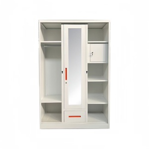 4 Cửa <span class=keywords><strong>2</strong></span> Gương <span class=keywords><strong>2</strong></span> Ngăn Kéo Thép Hiện Đại In Tủ Quần Áo Với Treo Đường Sắt Cho Phòng Ngủ Tổ Chức - Product Image 2