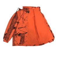 Veste de chasse safari imperméable à capuche pour homme, camouflage orange, respirante, en polyester, grande taille, avec fermeture éclair, 95% duvet épais, OEM