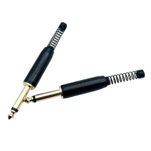 Conector de audio mono de 6,35 mm, conector de metal para guitarra, bajo, cable de instrumento, conector de audio negro - Product Image 3