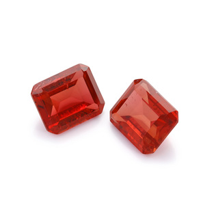 Cadermay Synthetic Zircon Loose Stones Rectangle Orange Red For Jewelry Making - Product Image 3