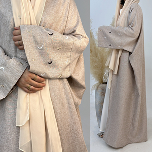OME ODM <span class=keywords><strong>Abaya</strong></span> fabricant islamique lin <span class=keywords><strong>Abaya</strong></span> femmes <span class=keywords><strong>Kimono</strong></span> Cardigan femmes musulmanes robes lune broderie <span class=keywords><strong>Abaya</strong></span> - Product Image 3