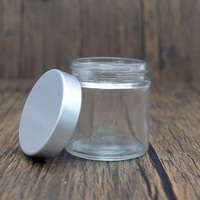 Bocaux en verre transparent à face droite de qualité laboratoire avec double couvercle en aluminium pour capsules pharmaceutiques récipients de stockage des aliments
