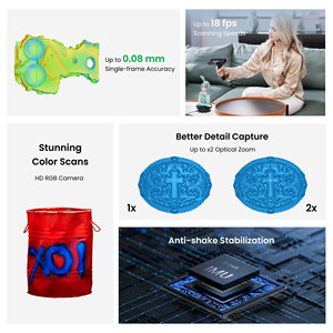 Revopoint-Pop 3 Cộng với máy quét 3D cầm tay Độ chính xác cao 18fps tốc độ đối tượng trung bình 0.04mm chính xác - Product Image 5