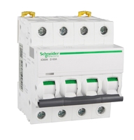 MCB IC65 1/2/3/4P Disyuntor CA Tipo D 230/400V 10A,16A,20A,32A,40A,63A
