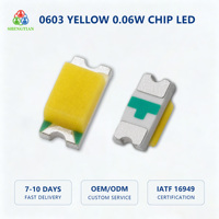 LED SMD AlGaInP Jaune 0603 3V 5mA 0.06W Angle de vision 120° Puce de signalisation 1608 Certifié CE Garantie 2 ans pour l'intérieur de voiture et les jouets