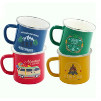 8oz 12oz 16oz voyage pique-nique en plein air rouge noir bleu vert couleur mouchetée logo personnalisé impression café bière émail camp tasse tasse