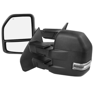 Nouveaux rétroviseurs de remorquage de haute qualité 2007-2014 pour camionnette F150, avec clignotants chauffants électriques, éclairage de marchepied, paire, texture noire - Product Image 1