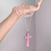 Collier pendentif croix gothique, collier ras du cou à franges multicouches pour femmes, style grunge audacieux