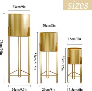 Stainless Steel Tall Metal Flower <b>Stand</b> for Indoor Outdoor Use Gold Wedding Decoration for Living Room Square Plastic Plant <b>Pot</b> - Product Image 3