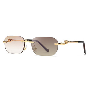 Custom Logo 2026 Fashion Men Women Rimless Square <b>Sun</b> Glasses UV400 Gradient <b>Shades</b> Metal Photochromic Sunglasses - Product Image 6