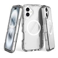 Coque de protection transparente magnétique antichoc 3 en 1 couleur néon pour iPhone 16 15 13 12 14 Pro Max, compatible avec la charge sans fil