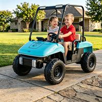Mobil Listrik Off-Road 24V 4WD untuk Anak-Anak dengan Dua Kursi, Lampu LED & Remote Control