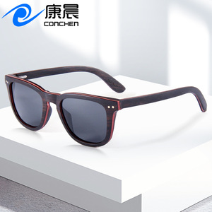 Gafas de sol de madera Conchen W3072 con lentes polarizadas TAC UV400, protección solar unisex para viajes, conducción y moda. - Product Image 1