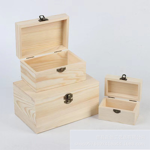กล่องไม้สนแบบเปิดฝา 10x15x8 ซม. สำหรับเก็บเครื่องประดับ จัดระเบียบบนโต๊ะ บรรจุภัณฑ์ทั่วไป - Product Image 4