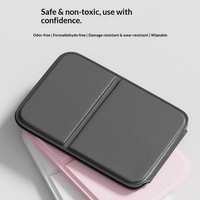 Miroir de maquillage portable haut de gamme en aluminium simple avec revêtement PU/PS/PVC, pliable, mini, pour étudiants, dortoir, cadeau d'affaires