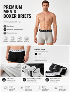 Calzoncillos de <span class=keywords><strong>Hombre</strong></span> de Alta Calidad de Fábrica, Algodón Suave y Elástico, Talla Estadounidense, Cómodos, Ropa Interior Deportiva <span class=keywords><strong>para</strong></span> <span class=keywords><strong>Hombre</strong></span>, Paquete de 6 - Product Image 2