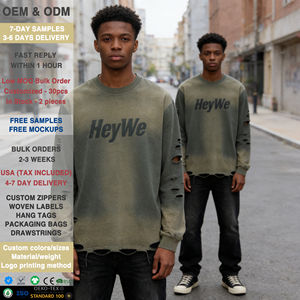 T-<span class=keywords><strong>shirt</strong></span> à manches longues en coton 100% de haute qualité 280 g/m², logo personnalisé, t-<span class=keywords><strong>shirt</strong></span> imprimé surdimensionné pour hommes, effet vieilli - Product Image 1