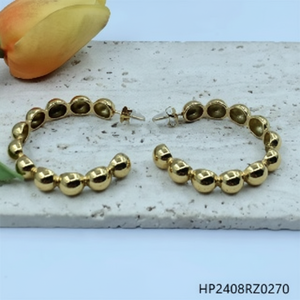 Set di gioielli da donna in acciaio inossidabile-collana bracciale orecchini e orecchini a cerchio moda all'ingrosso - Product Image 1