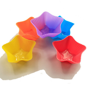 Star <b>Silicone</b> Muffin Cups 7pcs 7x3cm For Cake Pudding Jelly <b>Baking</b> Tools - Product Image 2