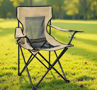 Fauteuil pliant portable d'extérieur pour la plage, le camping et les pique-niques, avec double porte-gobelets et respirant, vente en gros