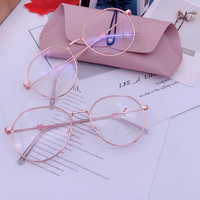 Monture de lunettes mignonne en forme de cœur pour filles et femmes, dégradé rose, myopie, montures de lunettes pour étudiantes, lunettes optiques en métal pour femmes