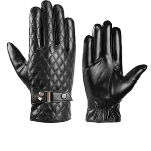 Gants en cuir jacquard noir décontractés chauds d'hiver pour hommes de haute qualité Soccer Max Pro OX-G-GK-001 pour conduite en plein air avec écran tactile - Product Image 3