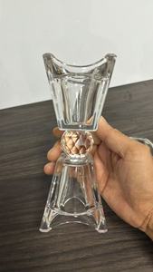حامل شموع كريستالي فاخر على شكل عمود مع كأس معدني، زجاج كريستال K9 عالي الجودة، ديكور منزلي وزفاف وعيد الميلاد، قطعة مركزية للطاولة مقاومة للحرارة - Product Image 3