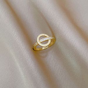 18k Gold Plated Zircon Inlaid Round Roman Full Diamond <b>Ring</b> Opening <b>Adjustable</b> <b>Ring</b> for Women Wedding Index Finger <b>Ring</b> - Product Image 4