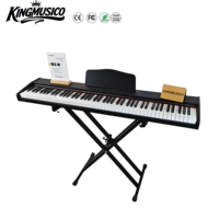 Piano numérique 88 touches lestées, finition PVC imitation bois, alimentation 5V, prise casque pour sortie MIDI, idéal pour débutants