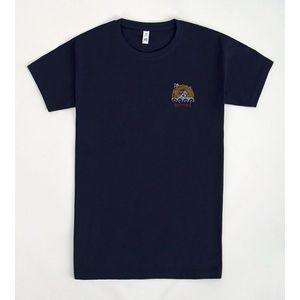 เสื้อยืดลายโมเสคสีน้ำเงินกรมท่า ปักลาย สำหรับงานโปรโมชั่น - Product Image 1