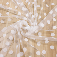 Polyester Coton Soie Velours Ignifuge Polka Dot Velours Sheer Drapé Rembourrage B1 Jacquard Rideau Occultant Tissu