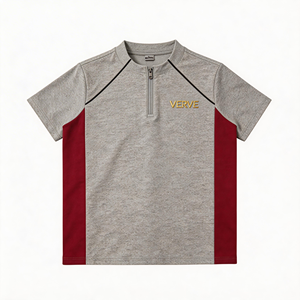 T-shirt à col montant, blocs de couleur personnalisables sur l'avant et les bords, vente en gros, très demandé - Product Image 3